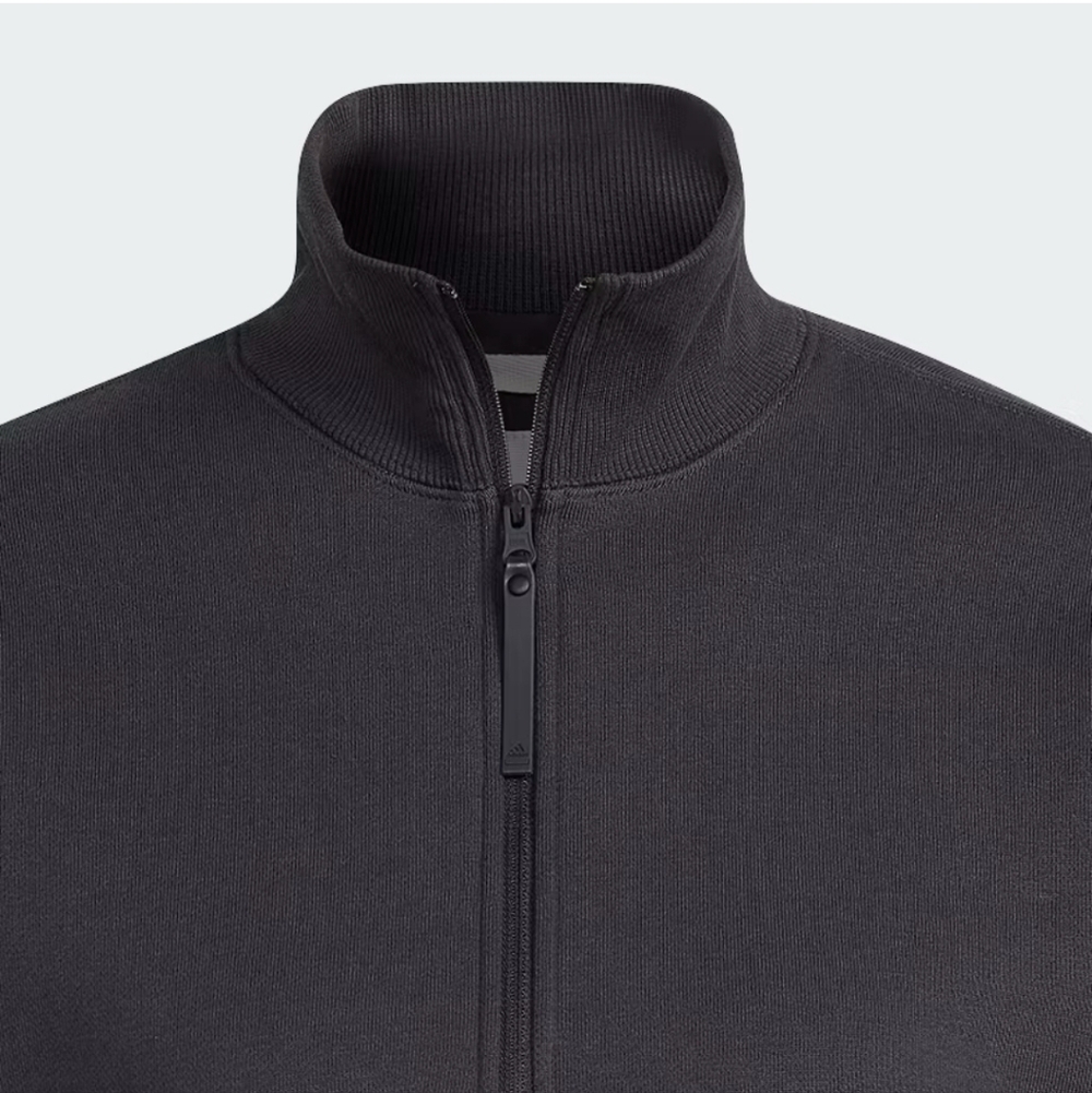 Adidas Cropped Half-Zip Sweatshirt, Dark Grey, Small, NWOT - Picture 2 of 9